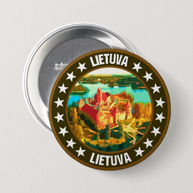 Lithuania                                          3 inch round button (Front & Back)
