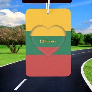 Lithuania air freshener, heart, Lithuanian Flag Freshener