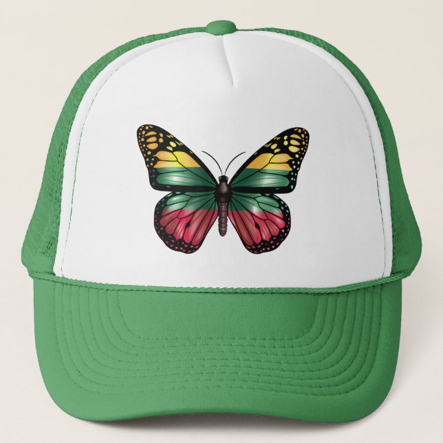 Lithuania butterfly monarch flag trucker hat (Front)