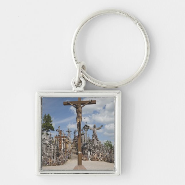 Lithuania, Central Lithuania, Siauliai, Hill 4 Keychain (Front)