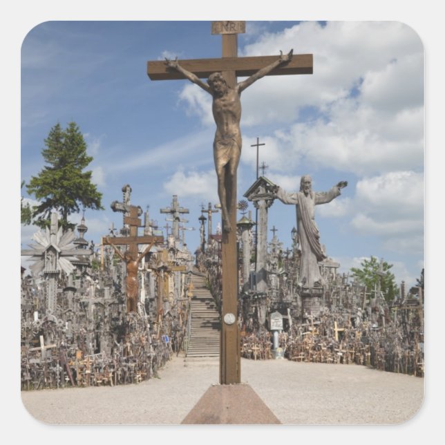 Lithuania, Central Lithuania, Siauliai, Hill 4 Square Sticker (Front)