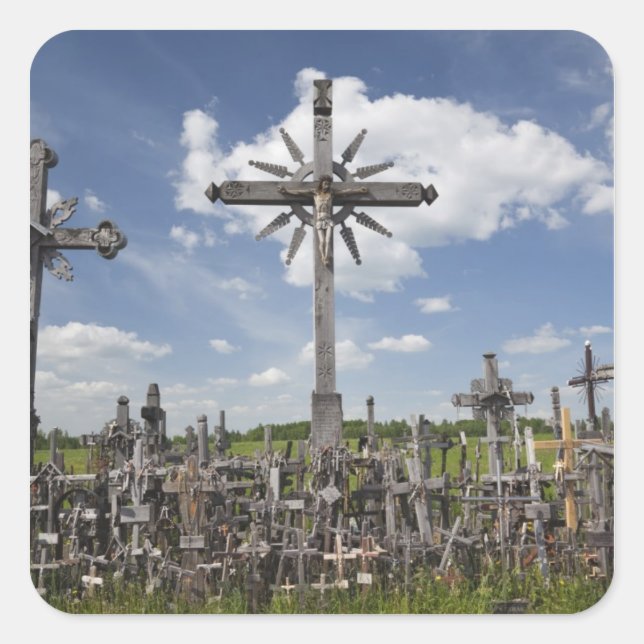 Lithuania, Central Lithuania, Siauliai, Hill 7 Square Sticker (Front)