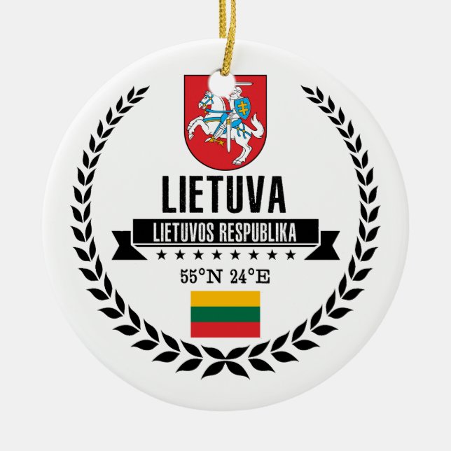 Lithuania Ceramic Ornament (Front)