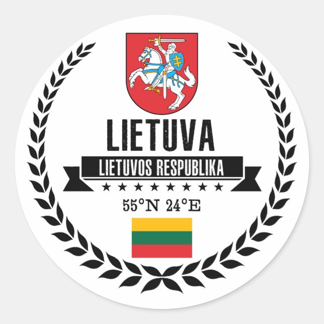 Lithuania Classic Round Sticker (Front)