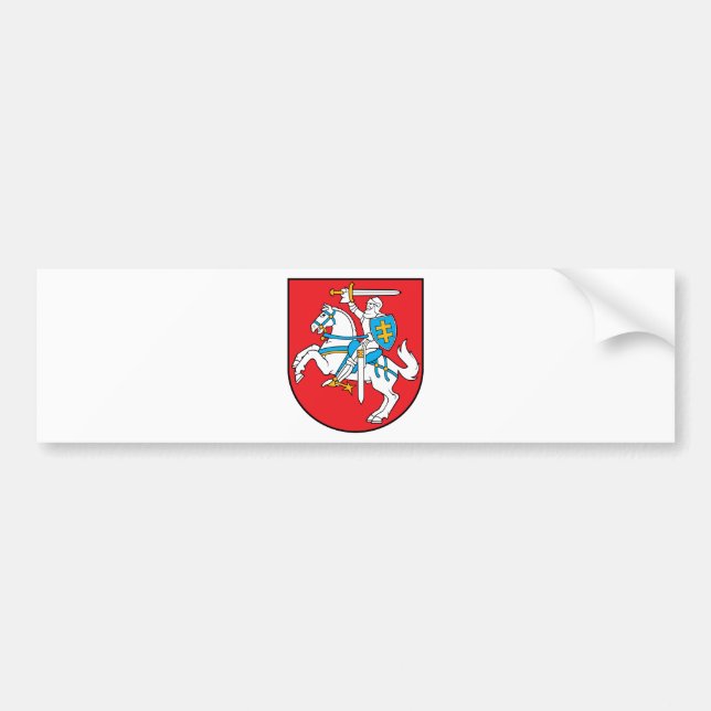 Lithuania coat of arms bumper sticker (Front)