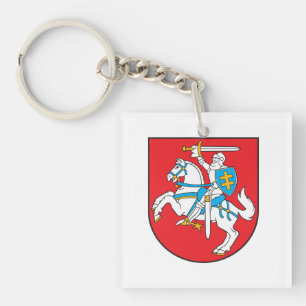 Lithuania country coat arms symbol emblem knight keychain