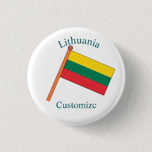 Lithuania Country Flag Thunder_Cove 1 Inch Round Button