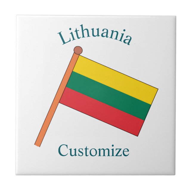 Lithuania Country Flag Thunder_Cove Tile (Front)