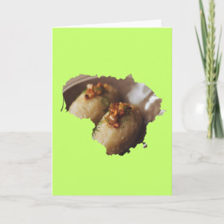 Lithuania Country Outline With Potato Dish Card