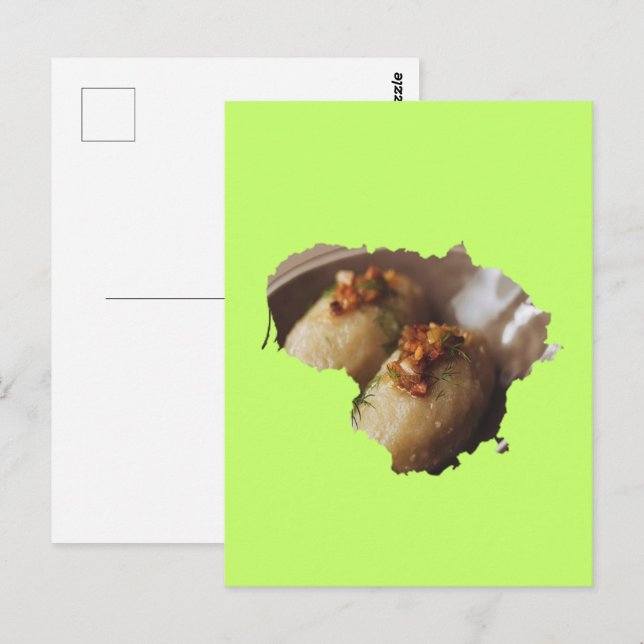 Lithuania Country Outline With Potato Dish Postcard (Front/Back)