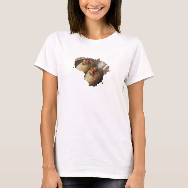 Lithuania Country Outline With Potato Dish T-Shirt (Front)