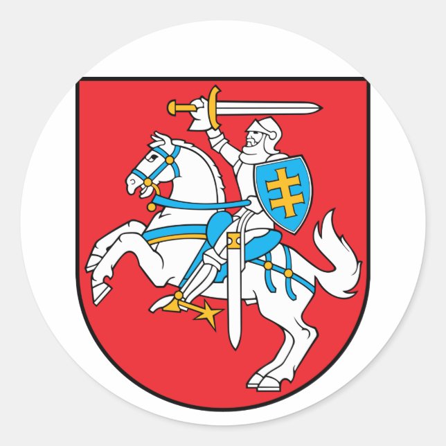 lithuania emblem classic round sticker (Front)