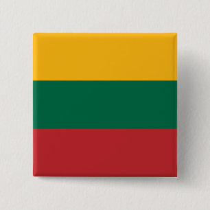 Lithuania Flag 2 Inch Square Button