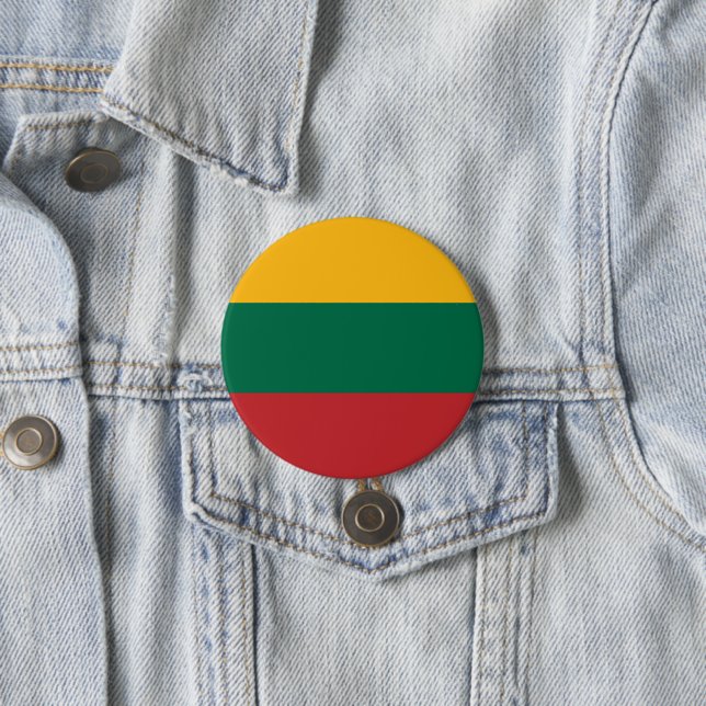 Lithuania flag 3 inch round button (In Situ)