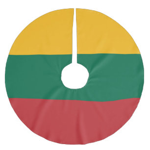Lithuania flag brushed polyester tree skirt