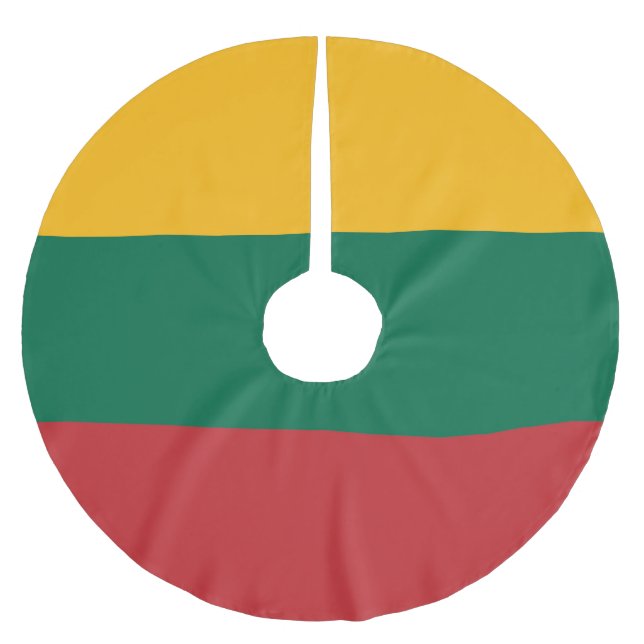 Lithuania flag brushed polyester tree skirt (Front)