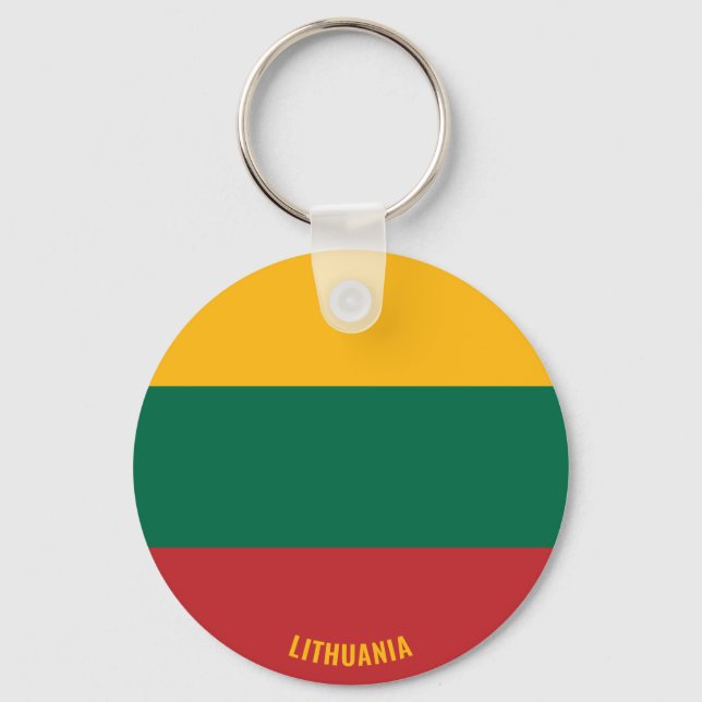 Lithuania Flag Charming Patriotic Keychain (Front)