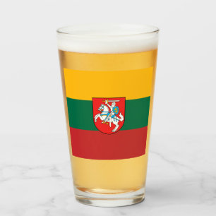 Lithuania flag-coat of arms        glass