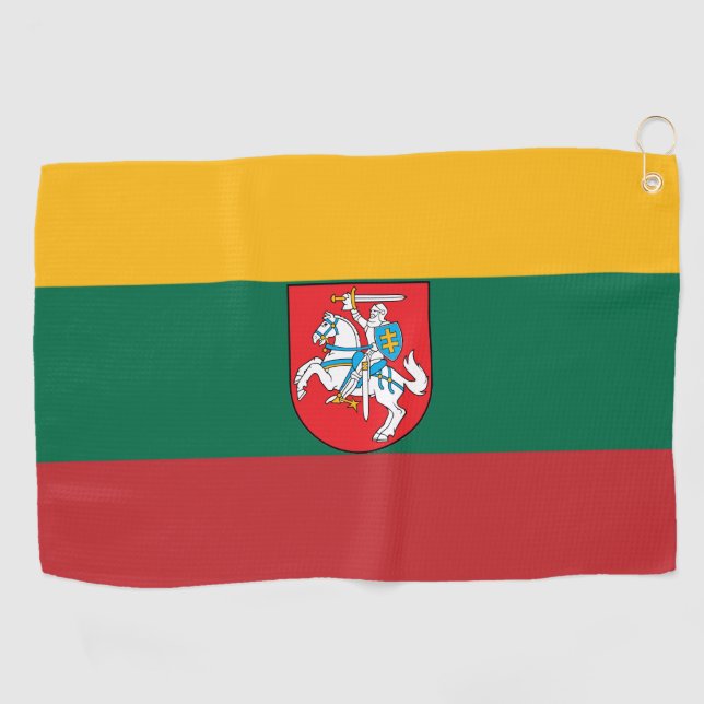 Lithuania flag-coat of arms  golf towel (Horizontal)