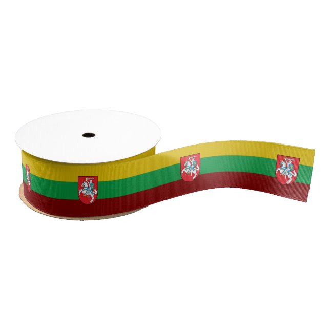 Lithuania flag-coat of arms        grosgrain ribbon (Spool)