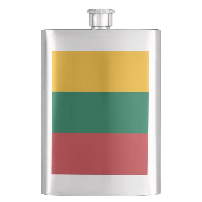Lithuania flag hip flask (Front)