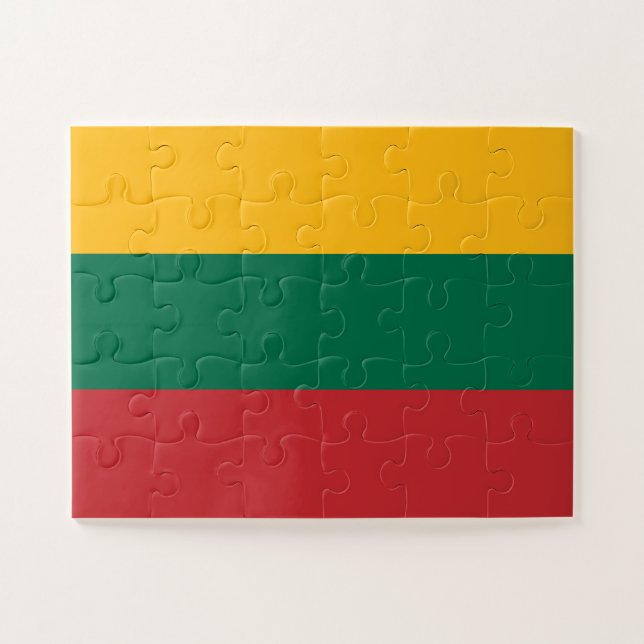 Lithuania Flag Jigsaw Puzzle (Horizontal)
