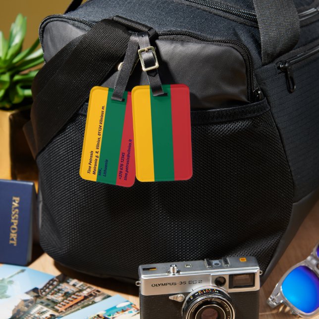 Lithuania flag luggage tag (Front & Back)