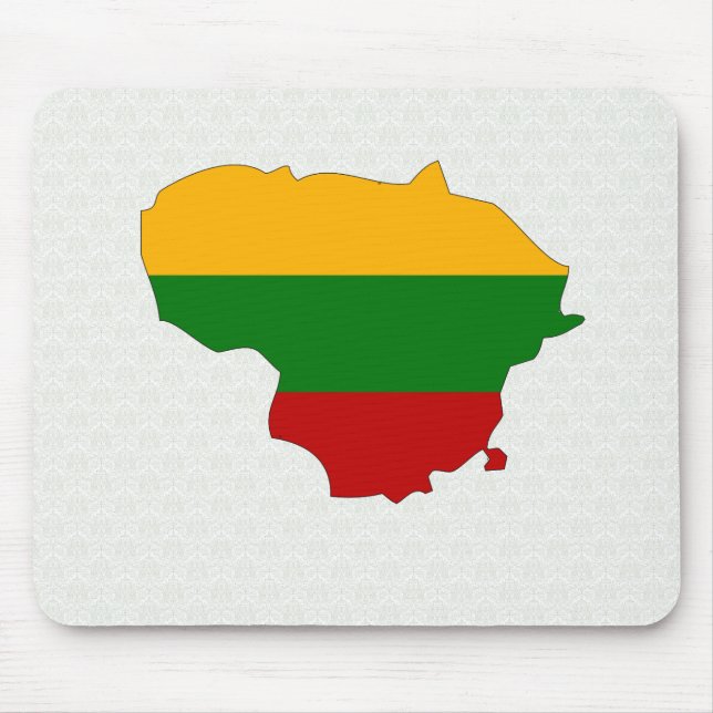 Lithuania Flag Map full size Mouse Pad (Front)