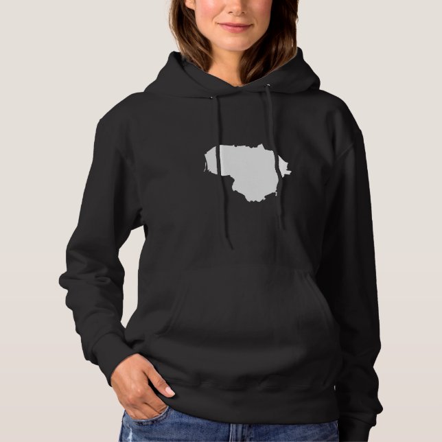 Lithuania Flag Map  Lithuania Hoodie (Front)