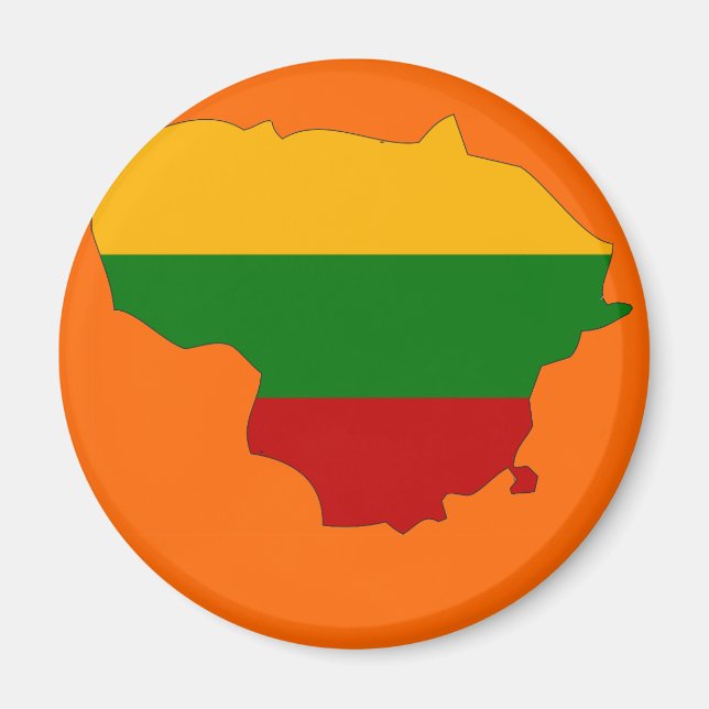 Lithuania flag map magnet (Front)