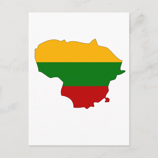 Lithuania flag map postcard (Front)
