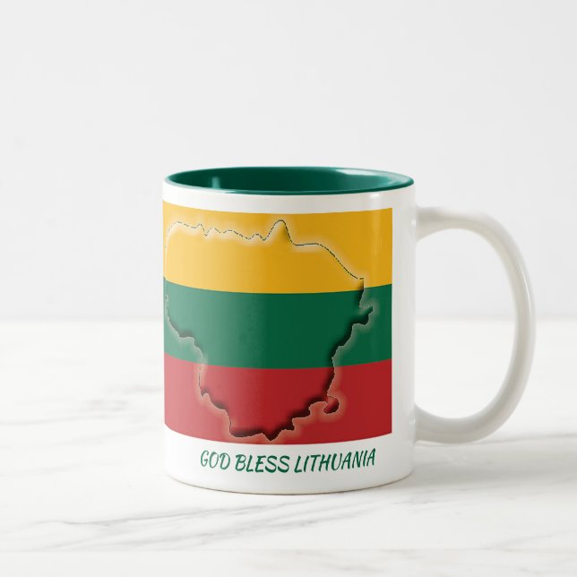 LITHUANIA FLAG MAP Scripture Customized White Two-Tone Coffee Mug (Right)