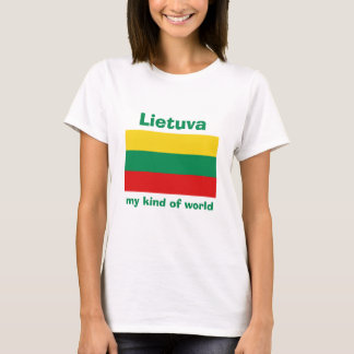 Lithuania Flag+Map+Text T-Shirt