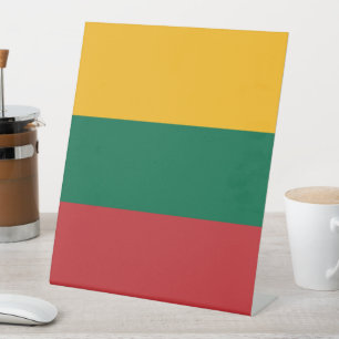 Lithuania flag pedestal sign