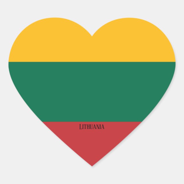 Lithuania Flag Splendid Patriotic Heart Sticker (Front)
