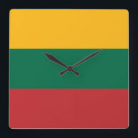 Lithuania Flag Square Wall Clock<br><div class="desc">Lithuania Flag</div>