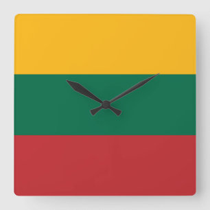 Lithuania Flag Square Wall Clock