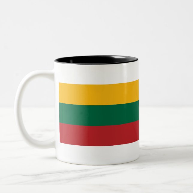 Lithuania Flag Two-Tone Coffee Mug (Left)
