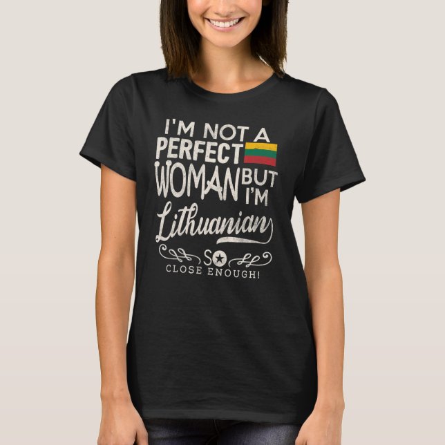 Lithuania Flag Woman   Lithuanian Pride Souvenir   T-Shirt (Front)