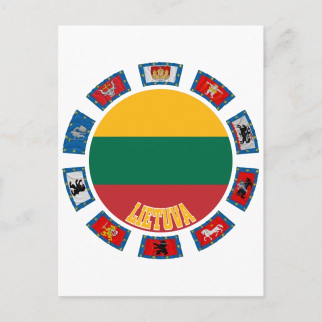 Lithuania Flags Postcard (Front)