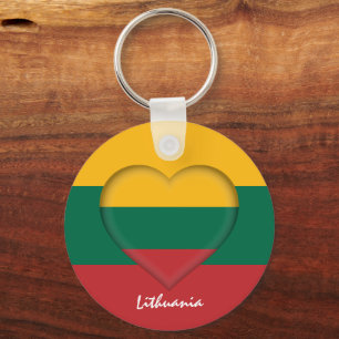 Lithuania & Heart, Lithuanian Flag fashion /sports Keychain