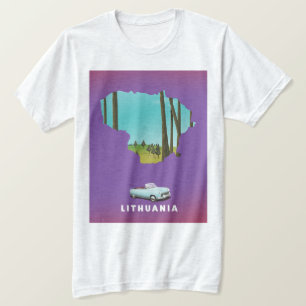 Lithuania Illustrated map travel poster T-Shirt