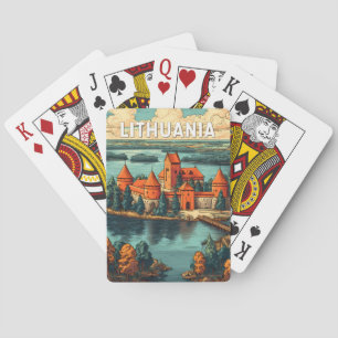 Lithuania Illustration Travel Art Vintage Playing Cards