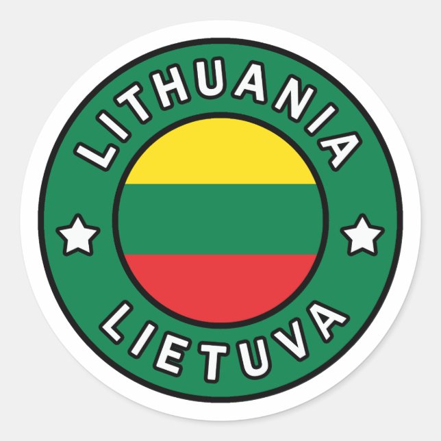 Lithuania Lietuva Classic Round Sticker (Front)