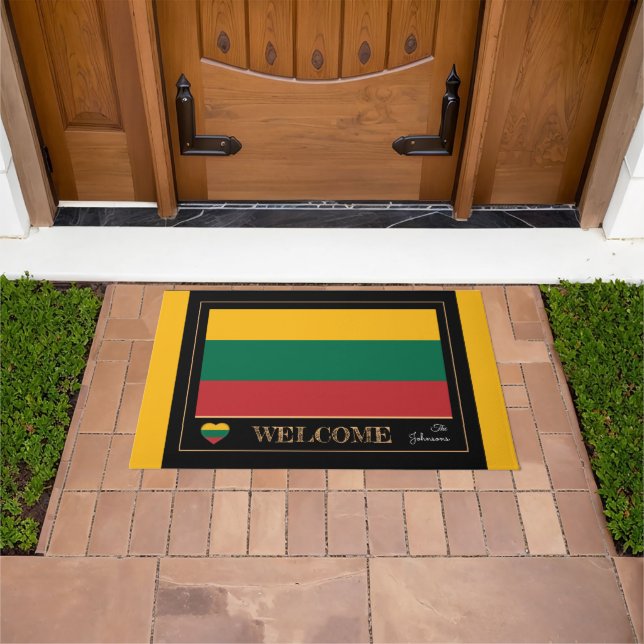 Lithuania & Lithuanian Flag house /sports Welcome Doormat (Outdoor)