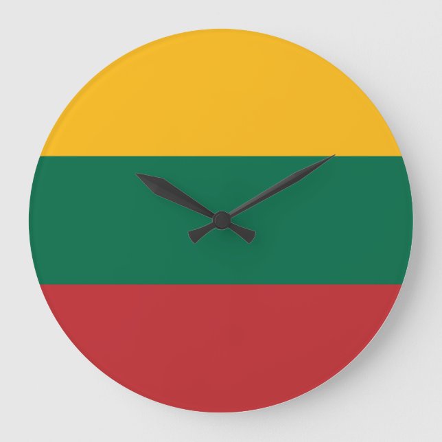 Lithuania (Lithuanian) Flag Large Clock (Front)