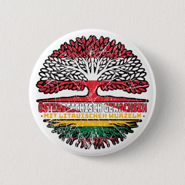 Lithuania Lithuanian Österreichische Baum 2 Inch Round Button (Front)