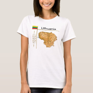 Lithuania Map + Flag + Title T-Shirt