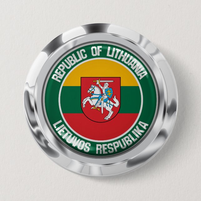 Lithuania Round Emblem 3 Inch Round Button (Front)