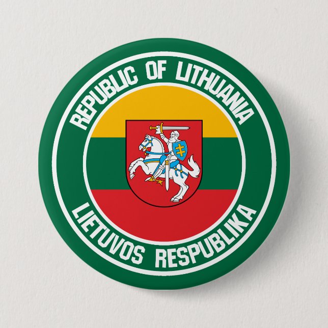 Lithuania Round Emblem 3 Inch Round Button (Front)